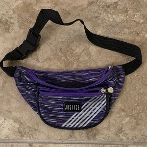 Justice Striped Purple Belt Bag Fanny pack